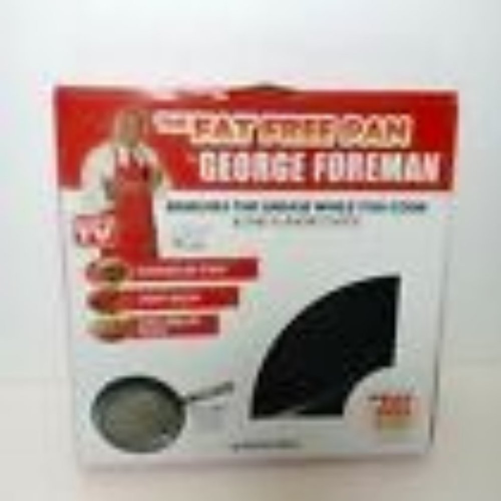 George Foreman The Fat Free Black Pan Slanted Non-Stick Grill New